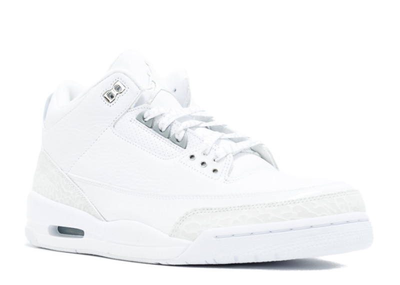Air Jordan 3 Retro \u201c25th Anniversary\u201d Colorway: White, Metallic Silver  Style Code: 398613-102. Year of Release: 2010. Retail Price: $150.  Purchase: ebay
