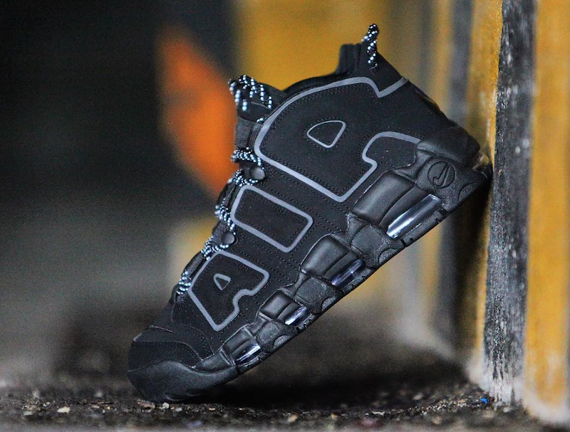 air uptempo black reflective