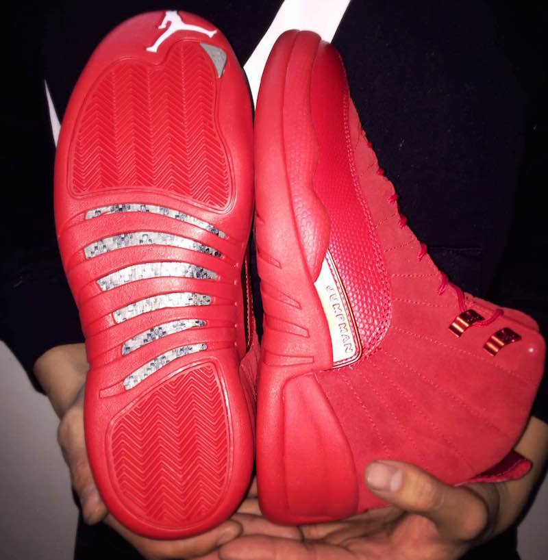 suede 12s red