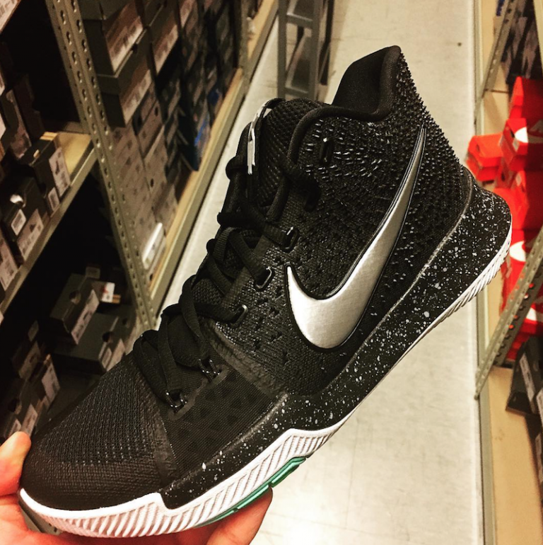 kyrie shoes black and white