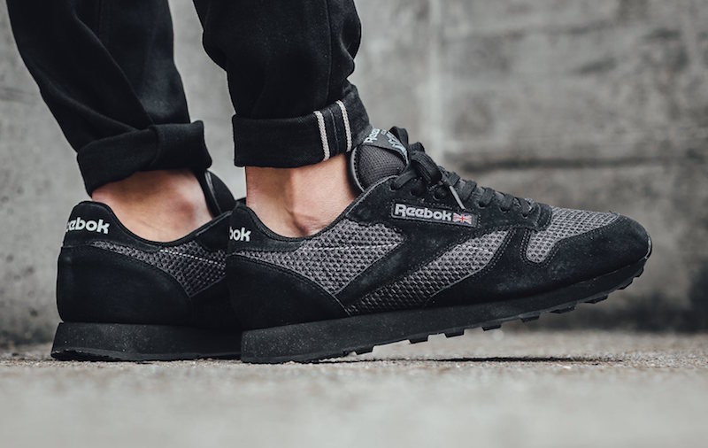 reebok classic leather suede black and 