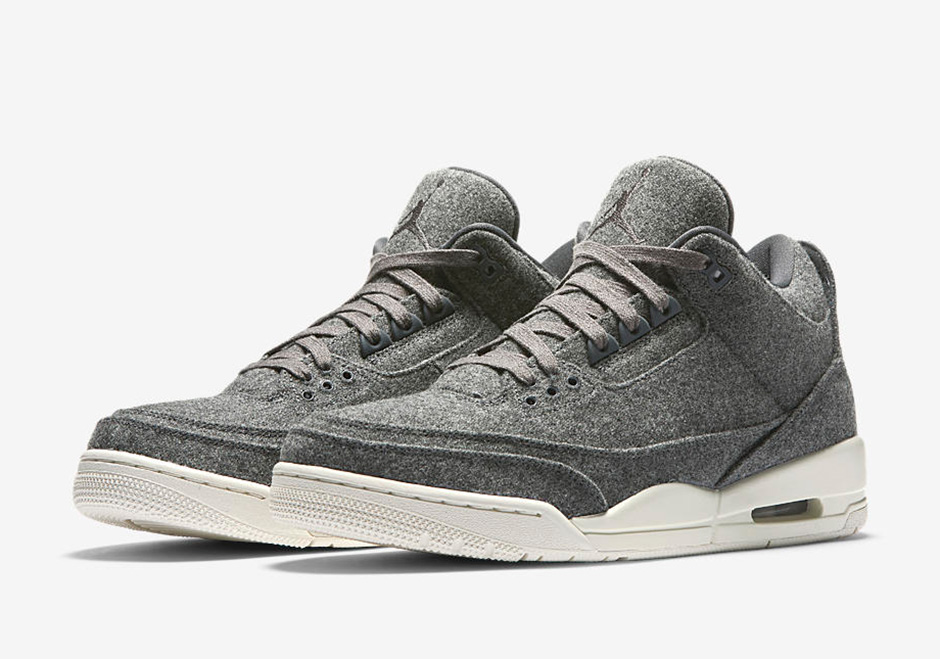Wool Air Jordan 3 Dark Grey Release 