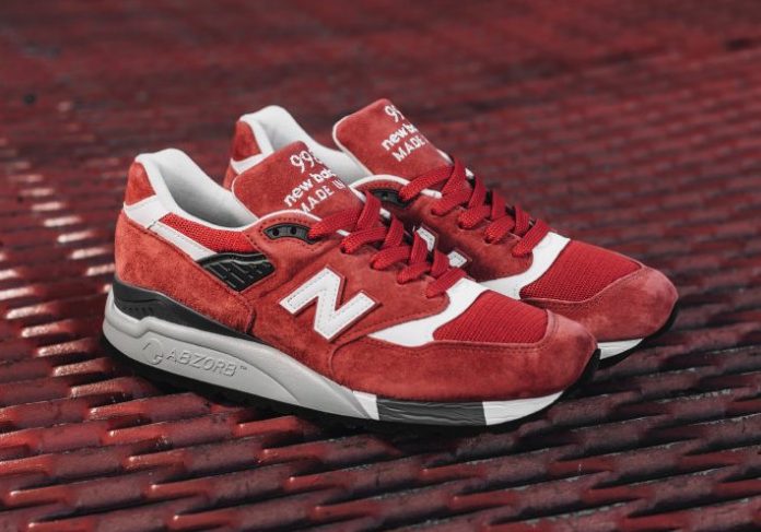 new balance red suede