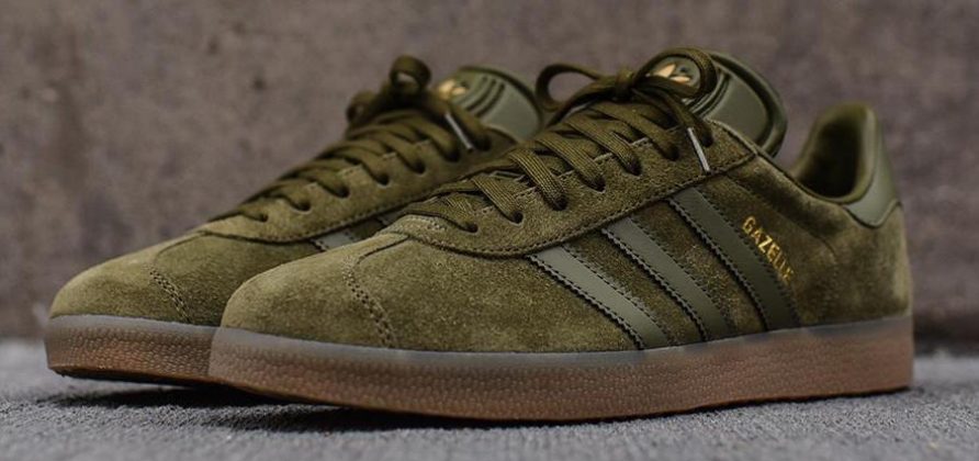 Adidas Gazelle Focus Olive / Cloud White / Off White - GX2055 | Sneaker District