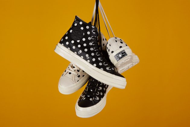 denim polka dot converse