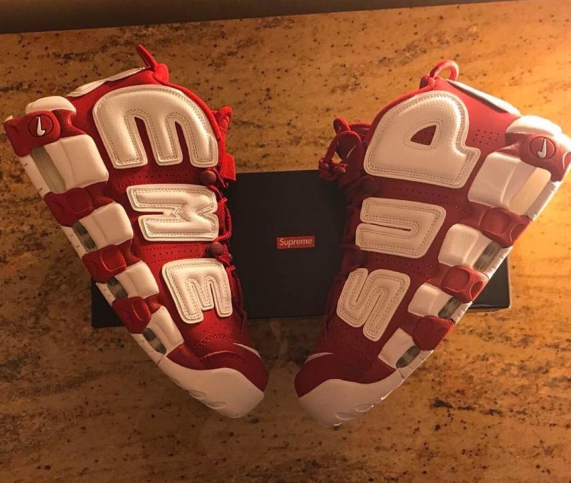 Supreme Nike Air More Uptempo Red White - Sneaker Bar Detroit