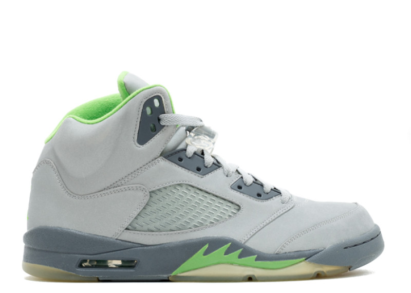 grey and lime green jordans