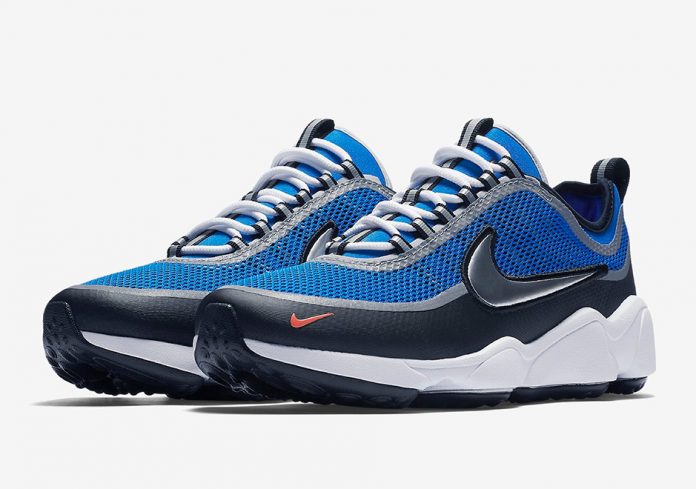 nike spiridon blue and white