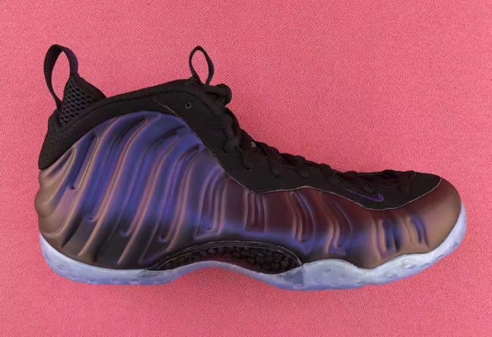 foamposite eggplant on feet