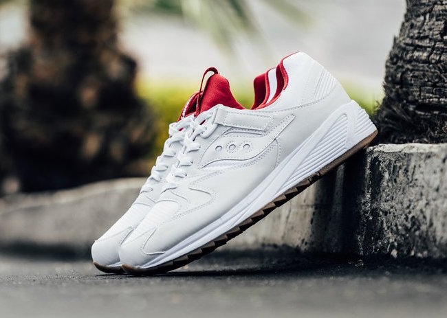 Saucony Grid 8500 White Red - Sneaker 
