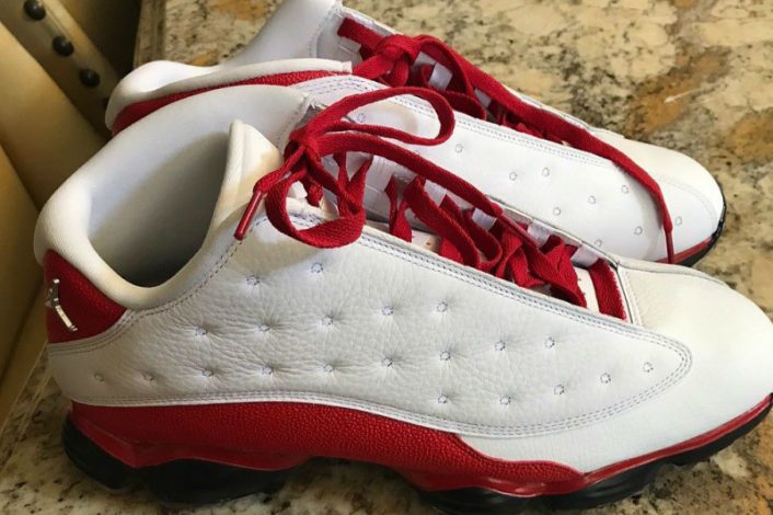 jordan 13 low red and white