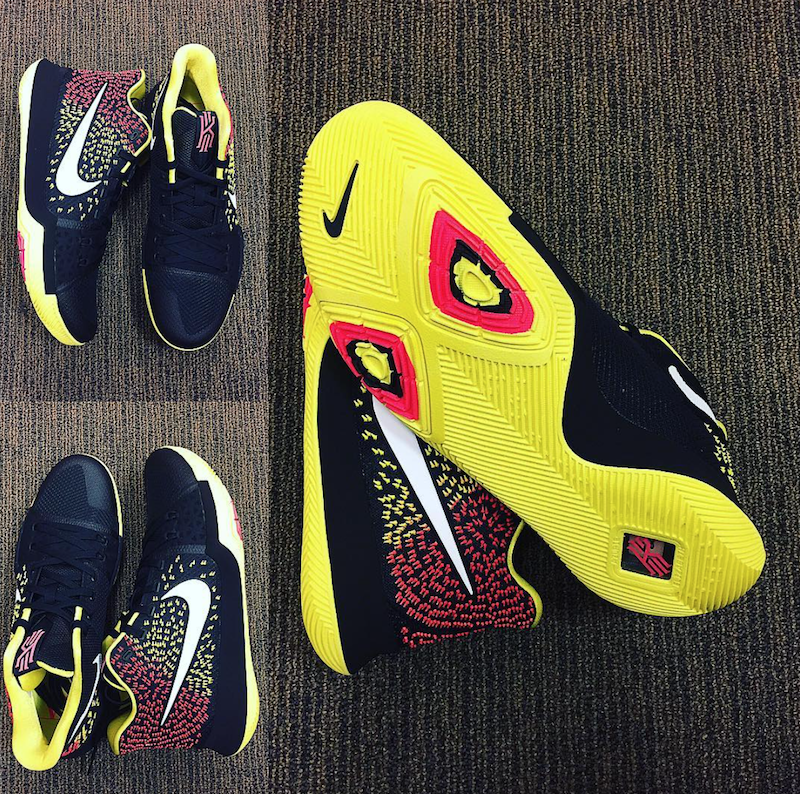 Nike Kyrie 3 Black Yellow Red Sample Playoffs