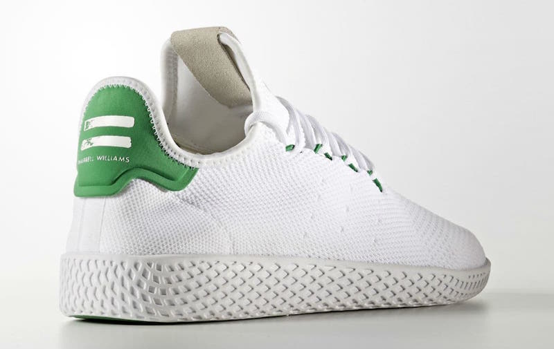 Pharrell adidas Tennis Hu White Green Release Date BA7828 Back Heel