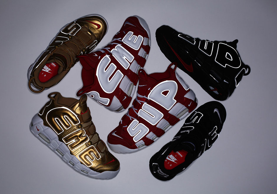 Supreme Nike Air More Uptempo Triple Black - Sneaker Bar Detroit