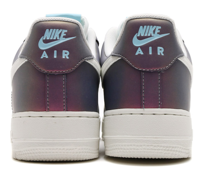 Nike Air Force 1 07 LV8 Iridescent Pack Release Date Still Blue Heel