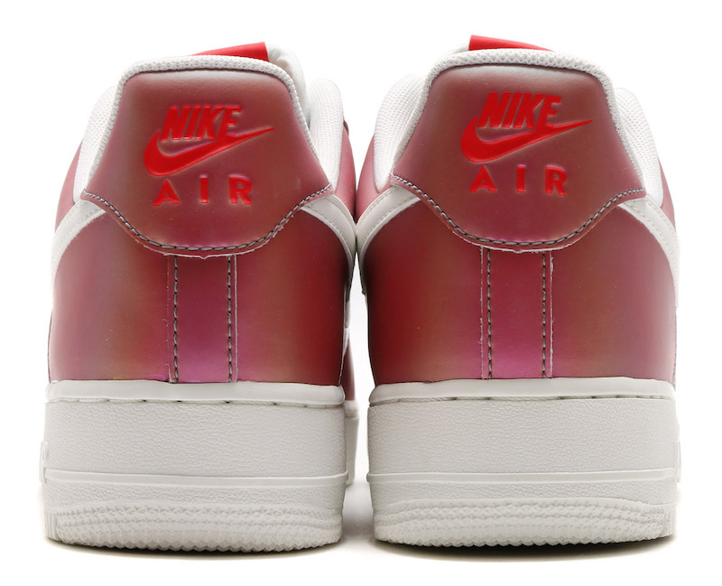 Nike Air Force 1 07 LV8 Iridescent Pack Release Date Track Red Heel