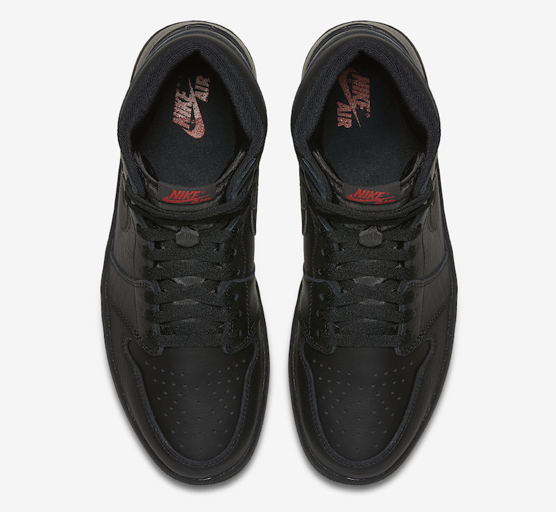 Air Jordan 1 OG Triple Black University Red Release Date Insole Branding