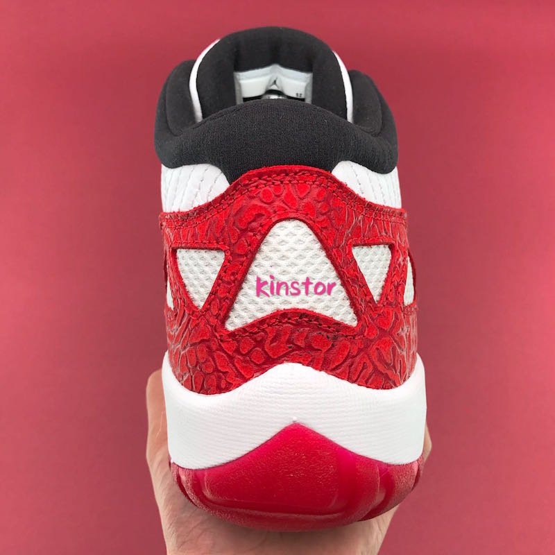 Air Jordan 11 Low IE Fire Red White Heel