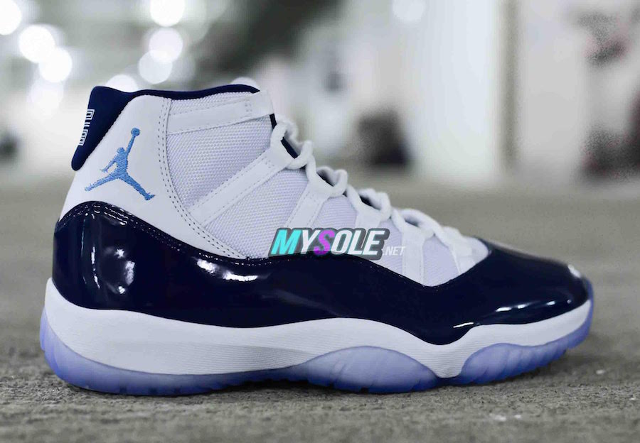 navy blue and white 11s
