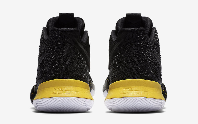 Nike Kyrie 3 Black Yellow 852395-901 Release Date Heel