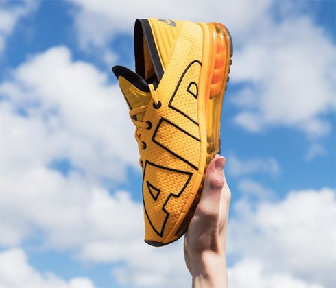 red yellow nike shoes