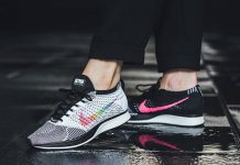 flyknit racer oreo on feet