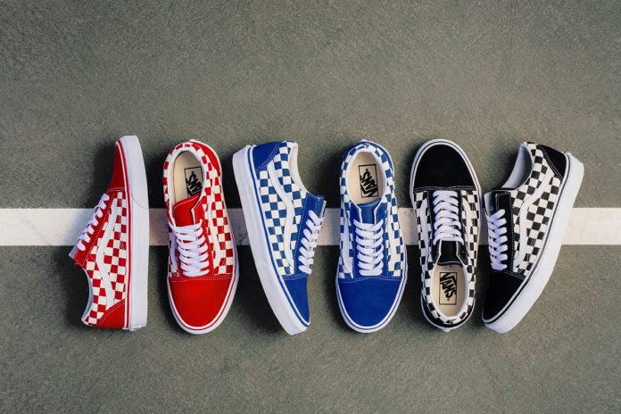 blue checkered old skool