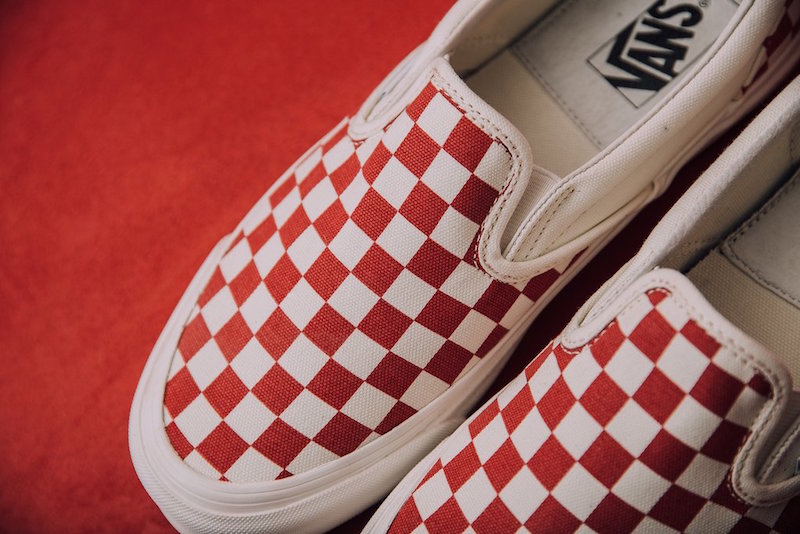 Vans Slip-On Checkerboard White Red - Sneaker Bar Detroit