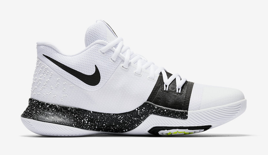 kyrie 3s black and white