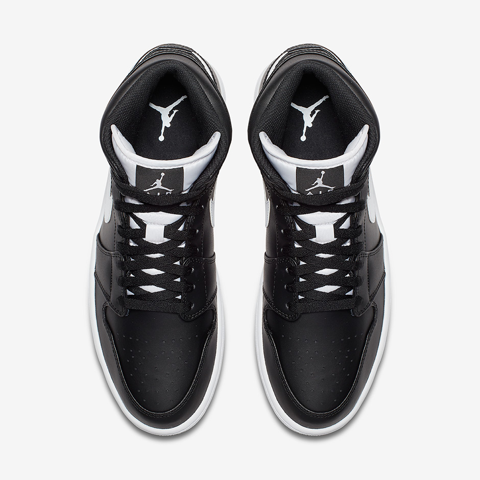 Air Jordan 1 Mid Black White 554724-038