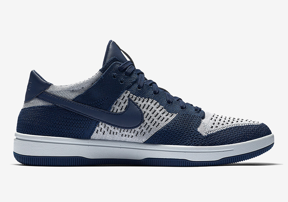 Nike Dunk Low Flyknit College Navy Wolf Grey 917746-400