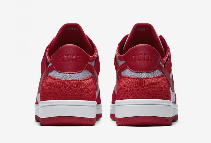 nike dunk low flyknit university red wolf grey
