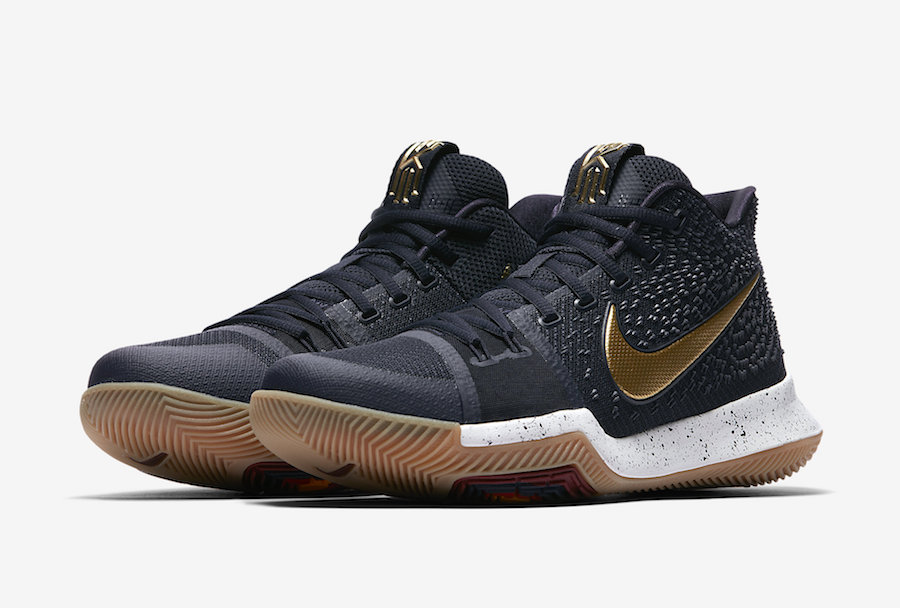 kyrie 3 gold and black