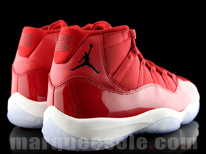 Red Jordan 11 Heel