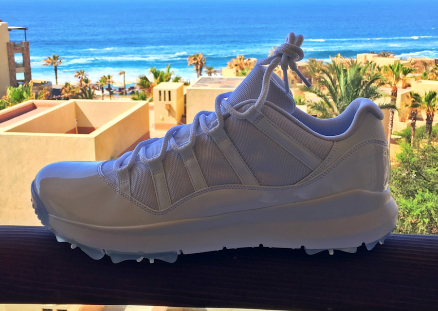 White Air Jordan 11 Low Golf Shoes