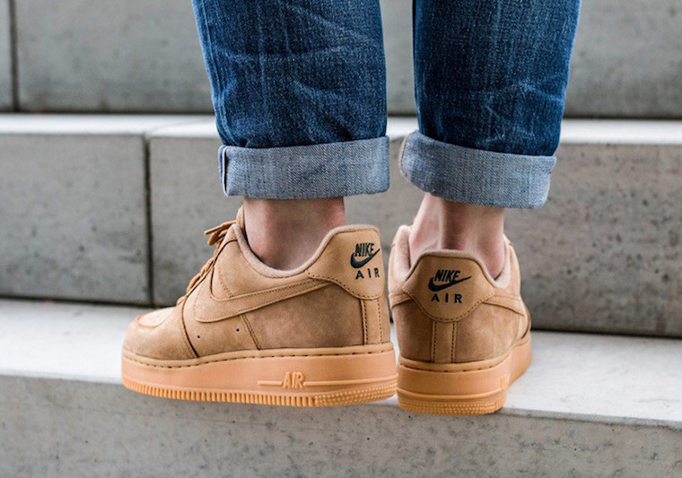 nike air force 1 high wheat on feet