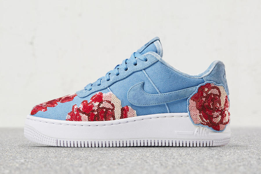 nike air force 1 low with rose floral embroidered