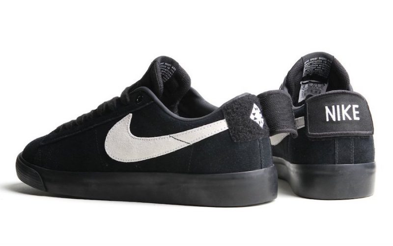 nike blazer low black and white