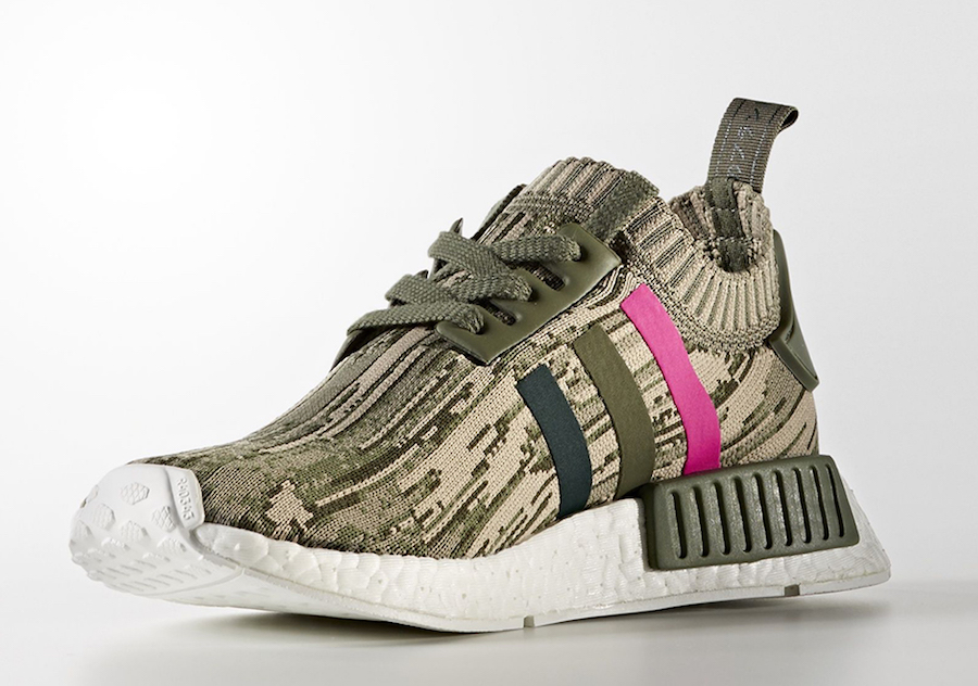 adidas NMD R1 Primeknit Camo Green Pink BY9864