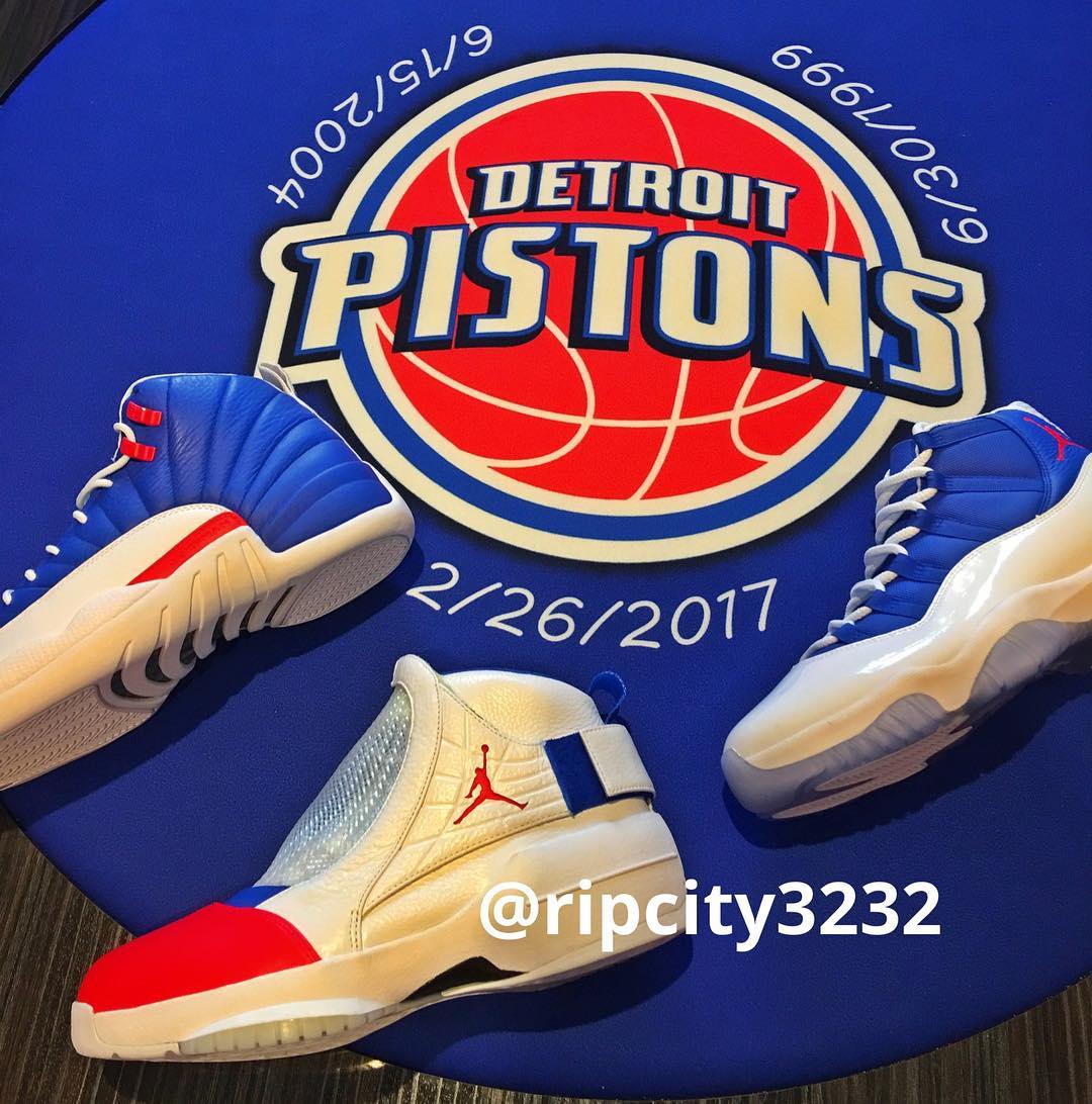 Rip Hamilton Air Jordan 11 12 19 Detroit Pistons PE