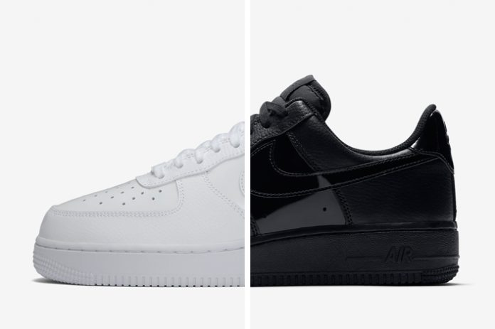 black leather air force 1