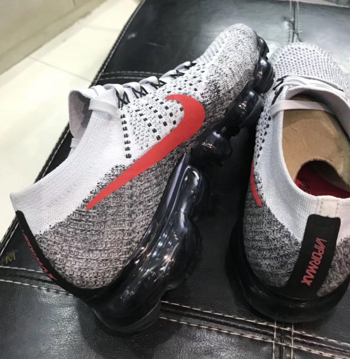 vapormax grey and red