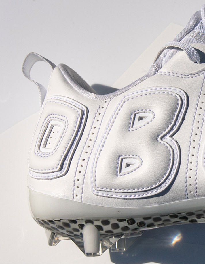 Odell Beckham White Nike Air More Uptempo Cleats