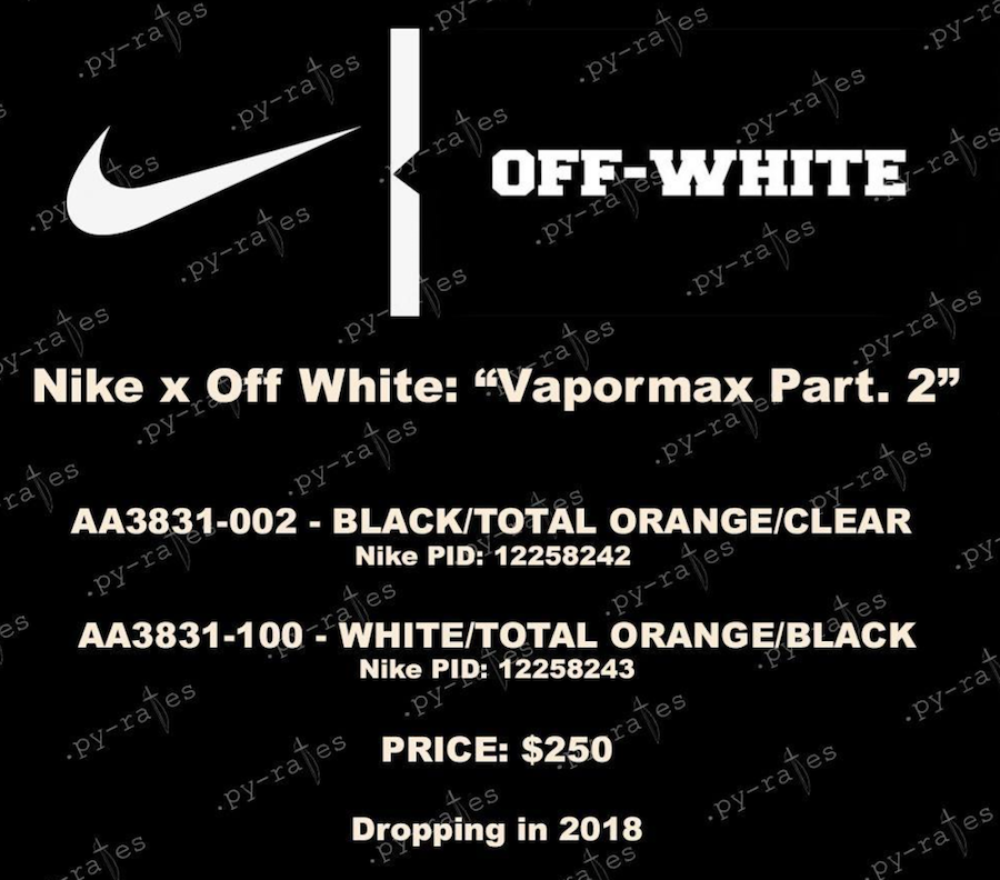 Off-White Nike VaporMax AA3831-002 AA3831-100