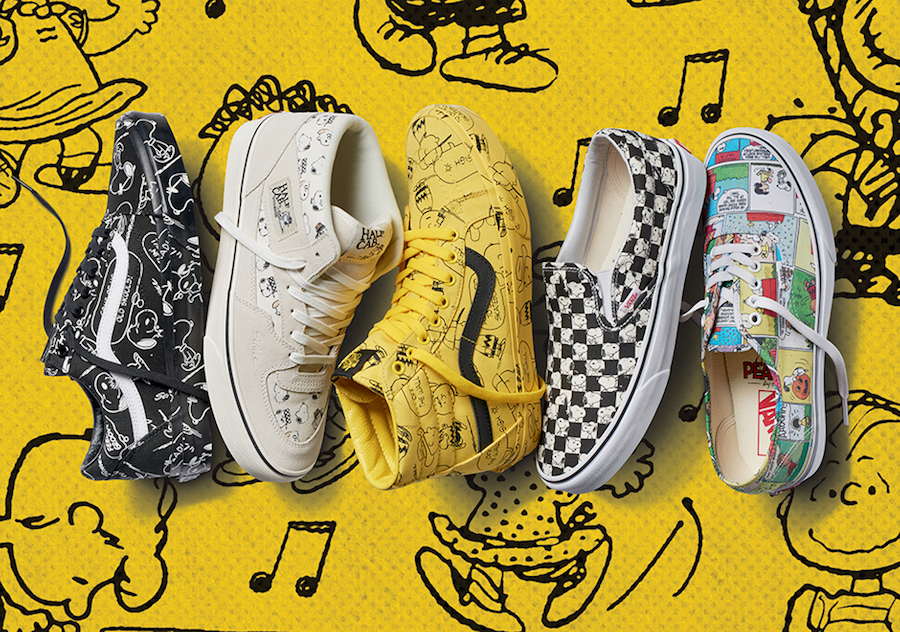 snoopy vans yellow and black
