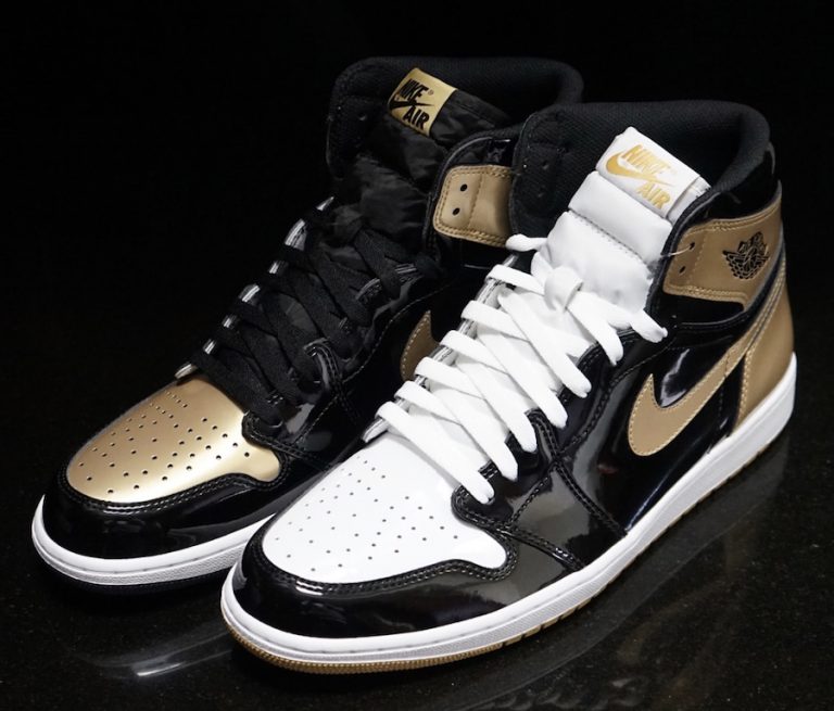 nike air jordan 1 patent leather gold