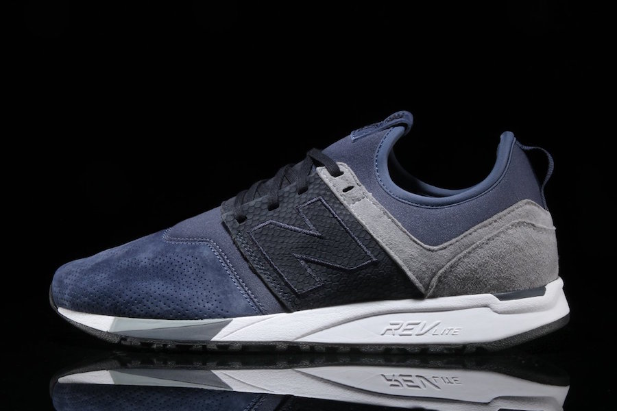 new balance men's 247 luxe shoes navy with navy & grey