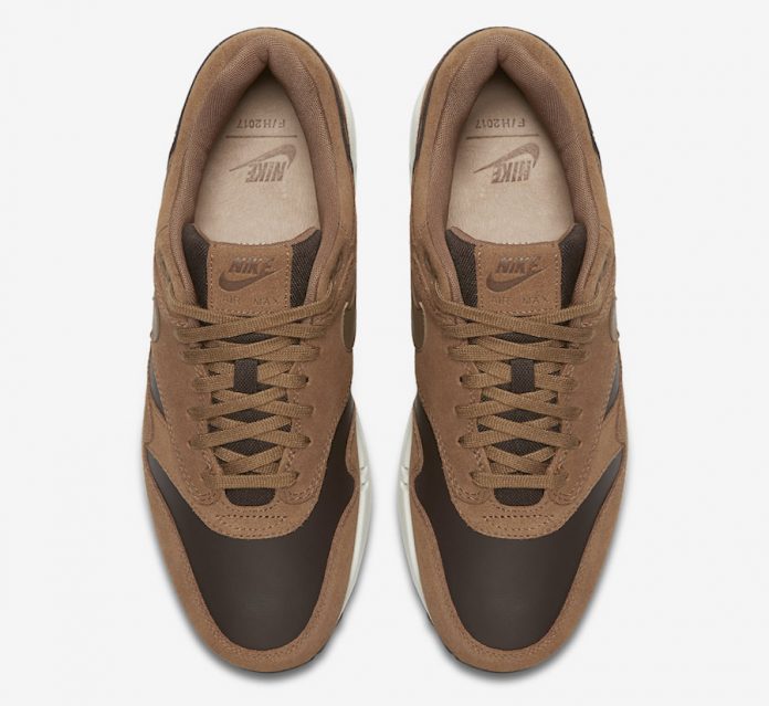 Nike Air Max 1 Premium Leather Ale Brown Sneaker Bar Detroit