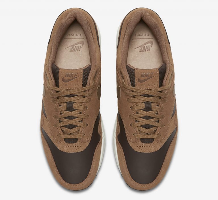 Nike Air Max 1 Premium Leather Ale Brown Sneaker Bar Detroit