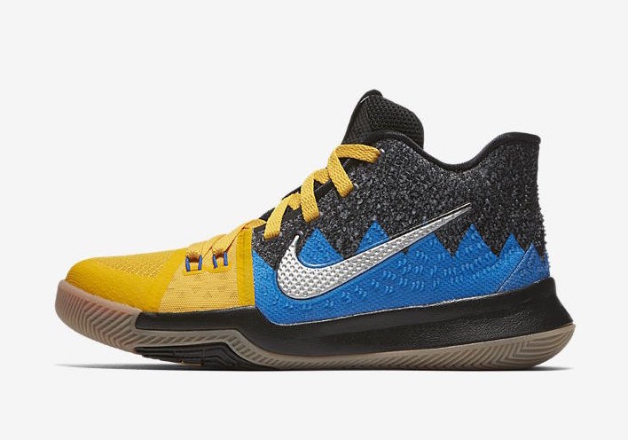 Kids Nike Kyrie 3 What The Yellow Gold Blue Black